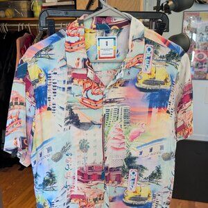 Denim & Flower Button Down Size L